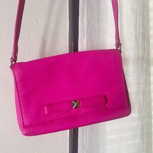 Kate Spade Pink Leather Fuchsia cross body purse